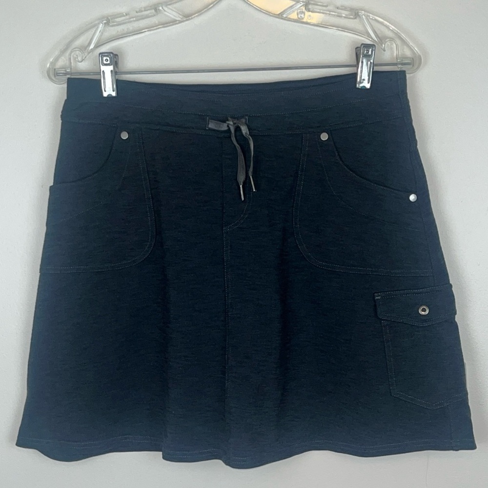 KUHL Mova Skort (skirt w/shorts) Stretch Knit, Pockets, Dark Gray, Size Medium